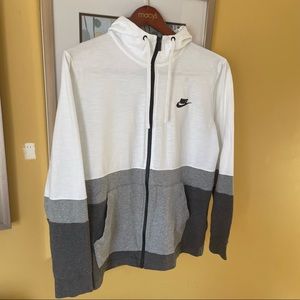 Nike Hoodie :: Full Zip :: Men’s Large :: White/Grey